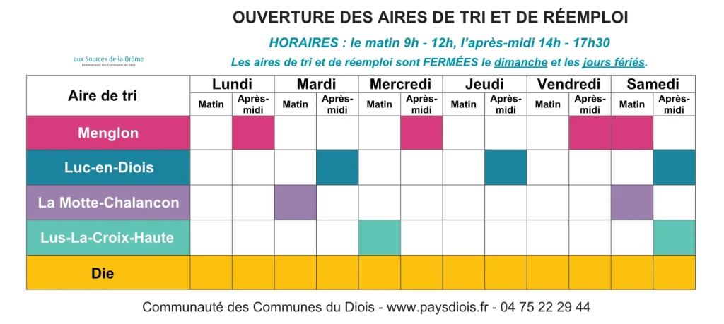 horaires decheterie